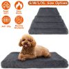 Dog Bed Soft Plush Cushion Cozy Warm Pet Crate Mat Dog Carpet Mattress with Long Plush for S/M Dogs