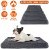 Dog Bed Soft Plush Cushion Cozy Warm Pet Crate Mat Dog Carpet Mattress with Long Plush for S/M Dogs